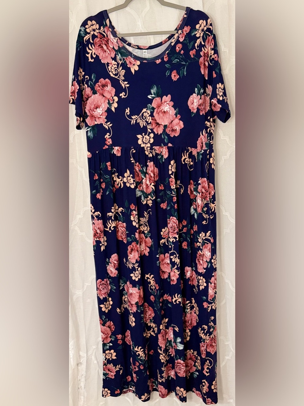 NWT Asklazy Navy Floral Maxi Dress | 4XL | Summer Wedding Guest